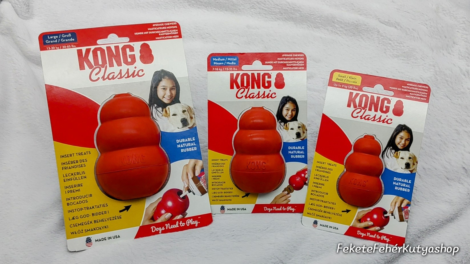 Kong játékok több méretben is elérhetőek