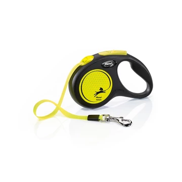 Flexi Neon Szalagos Automata Póráz - S - 5 Méter - 15 kg - Neon Sárga