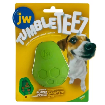 JW Tumble Teez - Jutalom Falattal Tölthető Logikai Játék Kutyáknak - Small - Green - Zöld