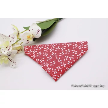 Red Floral Vines - Virágos-Indás Kutyakendő, Bandita Kendő Kutyáknak