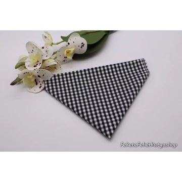 Light and Airy, Black and White Gingham Kockás Kutyakendő, Bandita Kendő
