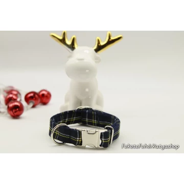 Darkest Blue Tartan - Sötétkék Skót Kockás Nyakörv