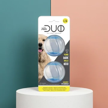 Zeus Duo Squeak&Glow Foszforeszkáló, Sípoló Labda Kutyáknak - 2db-os pack