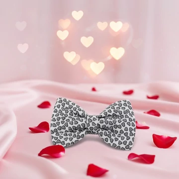 Fehér-Szürke Szívecskés Csokornyakkendő Kutyáknak