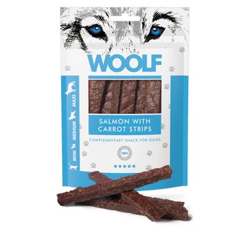 Woolf Salmon with Carrot Strips Lazacfilé Sárgarépával Jutalomfalat Kutyáknak