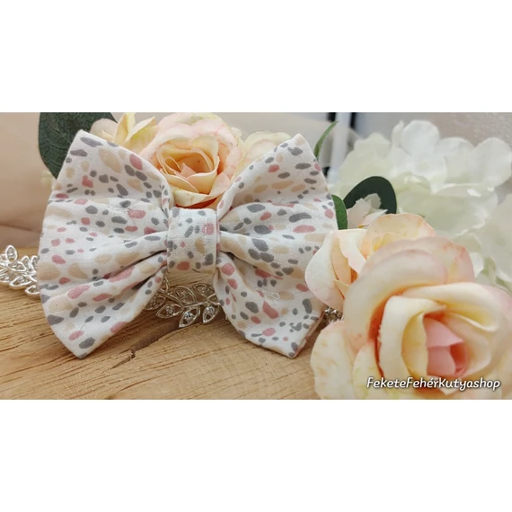 Fehér színes pöttyös csokornyakkendő kutyáknak - LIMITÁLT KIADÁS - Közepes