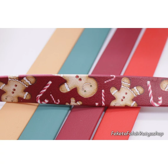 Mintás Vízálló, Biothane Póráz - Gingerbreads & Candycanes - Mézeskalácsos