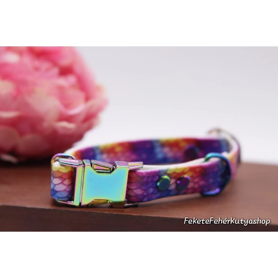 Rainbow Mermaid Scales Mintás Biothane Nyakörv