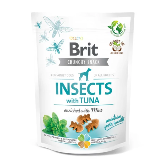 Brit Care Crunchy Snack -Insects with Tuna and Mint Jutalomfalat Kutyáknak