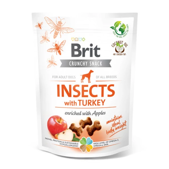 Brit Care Crunchy Snack -Insects with Turkey and Apples Jutalomfalat Kutyáknak