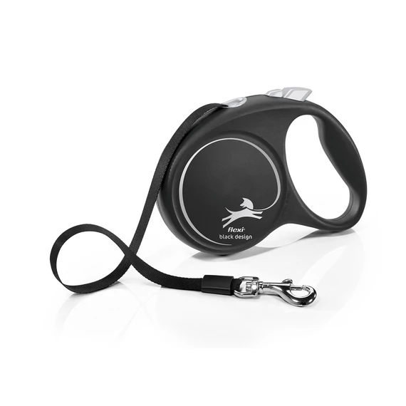 Flexi Black Design Szalagos Automata Póráz - L - 5 Méter - 50 kg