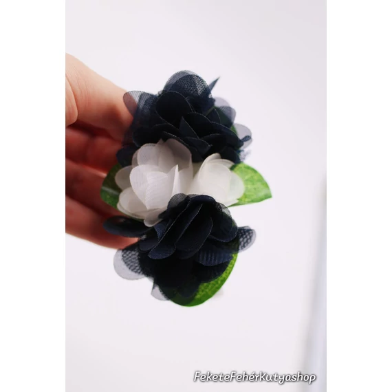 Virágdísz Kutyáknak Nyakörvre, Pórázra -Mid - Organza Flowers