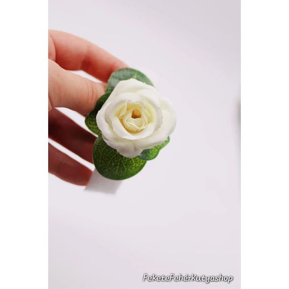 Virágdísz Kutyáknak Nyakörvre, Pórázra -Small - Rose
