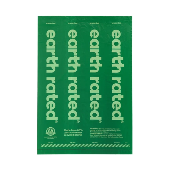 Earth Rated Unscented Környezetbarát Kakizacsi Csomag - 8 Rollni - 120 db -Illatmentes