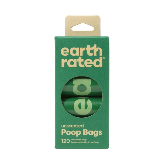 Earth Rated Unscented Környezetbarát Kakizacsi Csomag - 8 Rollni - 120 db -Illatmentes
