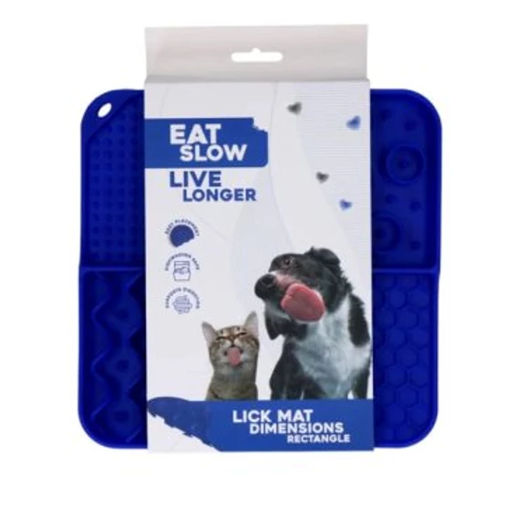 Eat Slow Live Longer - Lick Mat Dimensions Rectangle - Evés Lassító Nyalogatós Tányér - Holland Animal Care