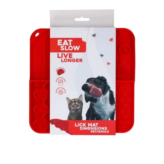 Eat Slow Live Longer - Lick Mat Dimensions Rectangle - Evés Lassító Nyalogatós Tányér - Holland Animal Care