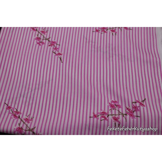 Matróz Csíkos - Cseresznye Virágos (pink-fehér)