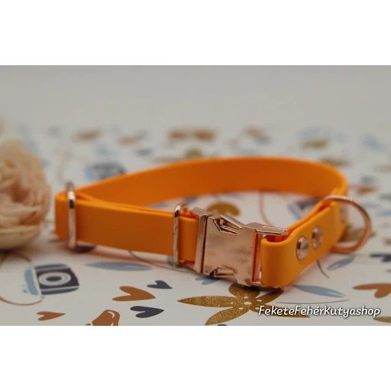 Vízálló, Biothane nyakörv -Vivid Apricot Delight - Sárgabarack Szín