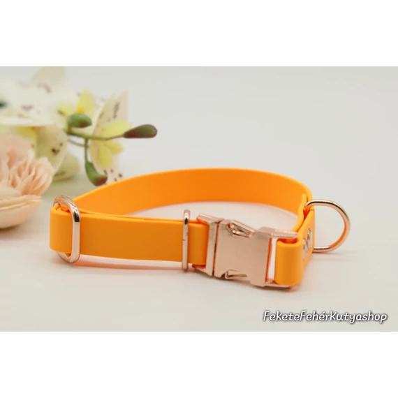 Vízálló, Biothane nyakörv -Vivid Apricot Delight - Sárgabarack Szín