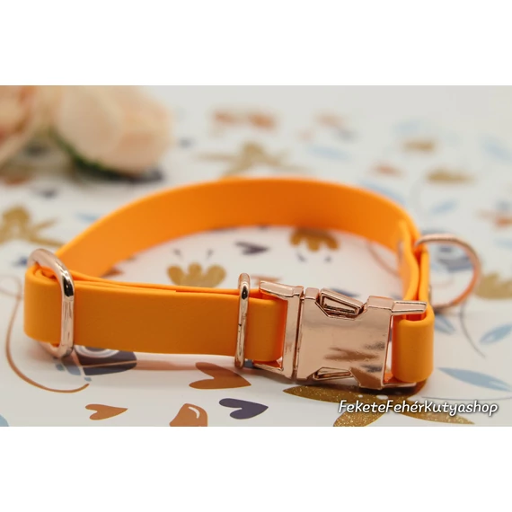 Vízálló, Biothane nyakörv -Vivid Apricot Delight - Sárgabarack Szín