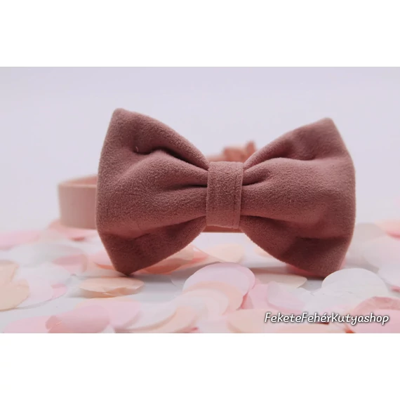 Púderrózsaszín Bársony Csokornyakkendő Kutyáknak