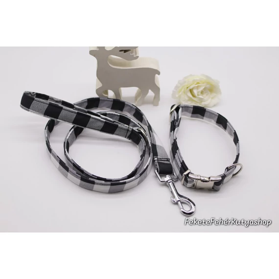 Black-n-White Buffalo Check Kockás Póráz Kutyáknak