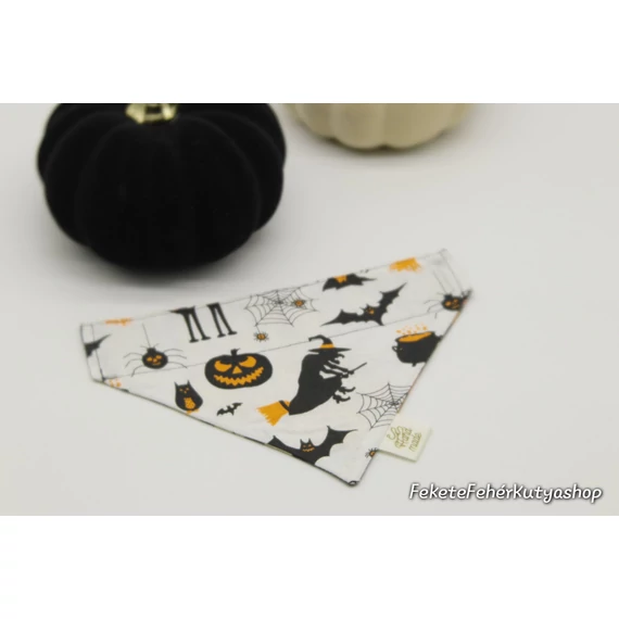 Halloween-i Boszorkányos, Fekete Macskás, Töklámpásos Kutyakendő, Bandita Kendő Kutyáknak