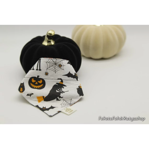 Halloween-i Boszorkányos, Fekete Macskás, Töklámpásos Kutyakendő, Bandita Kendő Kutyáknak