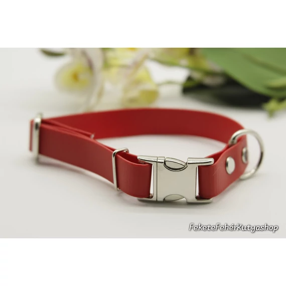 Vízálló, Biothane nyakörv -Fire Engine Red - Piros