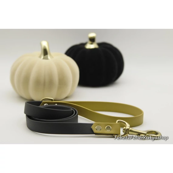 Vízálló, Biothane póráz - Goddess -Fekete-Arany színben