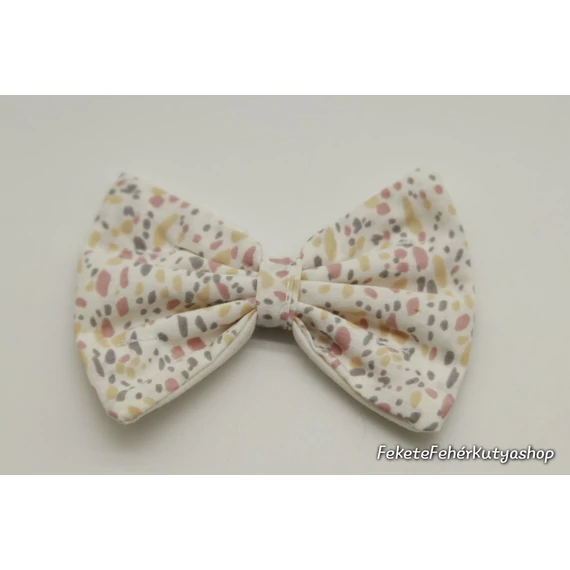 Fehér színes pöttyös csokornyakkendő kutyáknak - LIMITÁLT KIADÁS - Közepes