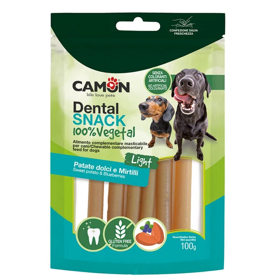 Camon Dental Snacks - Vegetal Gluténmentes Rúdacskák - Édesburgonyával és Áfonyával