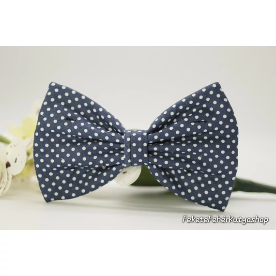 Sötétkék pöttyös csokornyakkendő kutyáknak