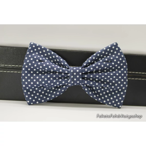 Sötétkék pöttyös csokornyakkendő kutyáknak