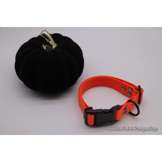 Vízálló, Biothane nyakörv - Jack O'Lantern - Neon Narancs