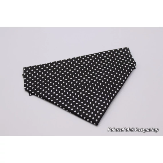 Black and White Polka Dots - Fekete-Fehér Pöttyös Kutyakendő, Bandita Kendő Kutyáknak