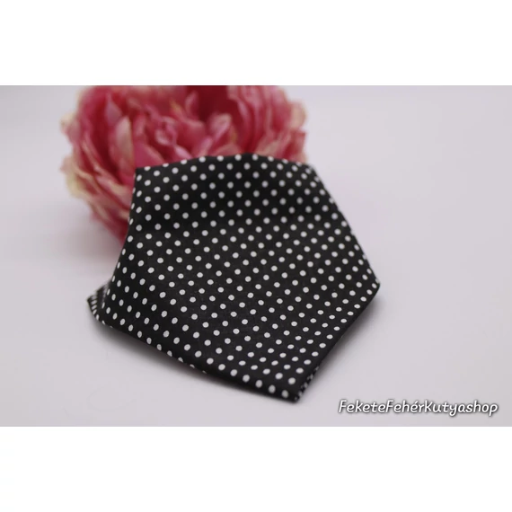 Black and White Polka Dots - Fekete-Fehér Pöttyös Kutyakendő, Bandita Kendő Kutyáknak