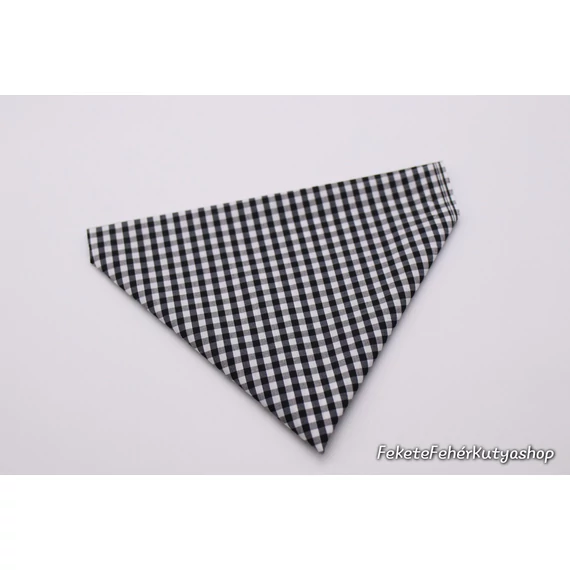 Light and Airy, Black and White Gingham Kockás Kutyakendő, Bandita Kendő