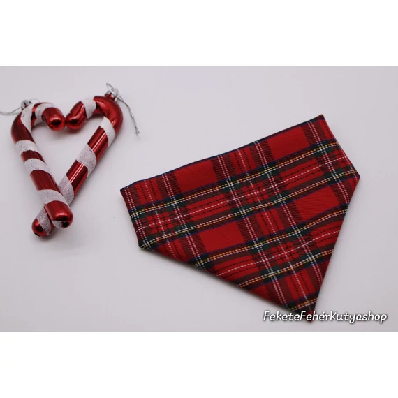 The Classic Red Tartan - Klasszikus Skót Kockás Piros Kutyakendő, Bandita Kendő Kutyusoknak