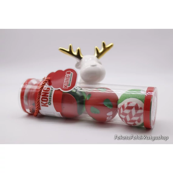 Kong Holiday Occasions Karácsonyi Labda Szett - 4 db - M-es