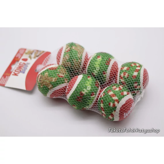 KONG Holiday Squeakair Teniszlabda Csomag (M) - 6 db-os