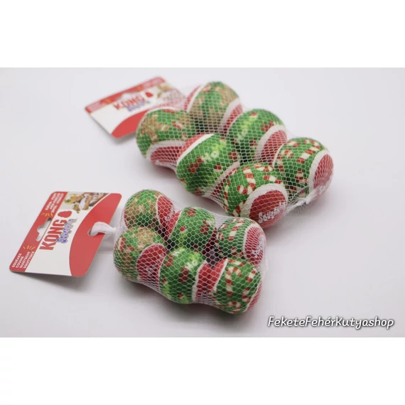 KONG Holiday Squeakair Teniszlabda Csomag (S) - 6 db