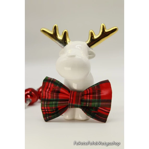 Karácsonyi Piros-Zöld Skót Kockás Szatén Selyem Csokornyakkendő Kutyáknak