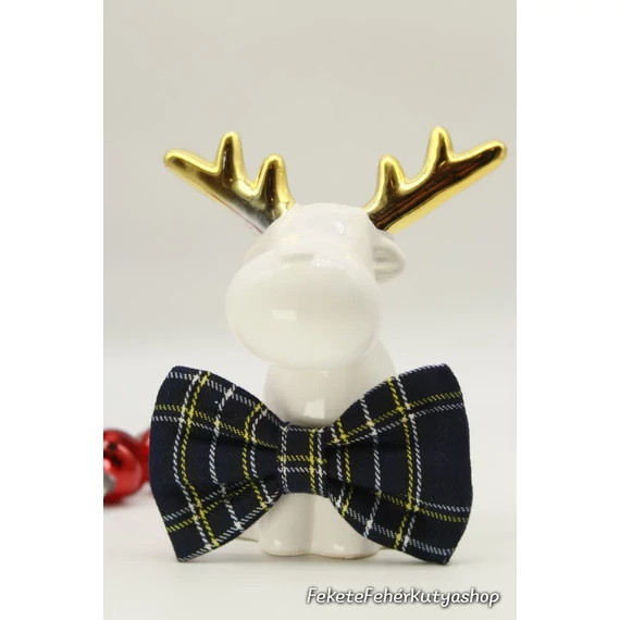 Darkest Blue Tartan - Sötétkék Skót Kockás Csokornyakkendő Kutyáknak