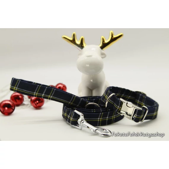 Darkest Blue Tartan - Sötétkék Skót Kockás Póráz