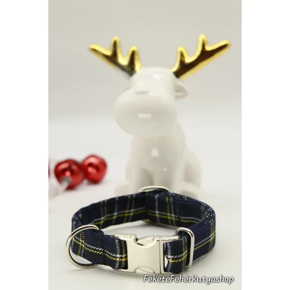 Darkest Blue Tartan - Sötétkék Skót Kockás Nyakörv