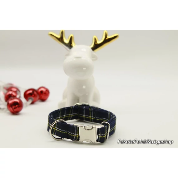 Darkest Blue Tartan - Sötétkék Skót Kockás Nyakörv