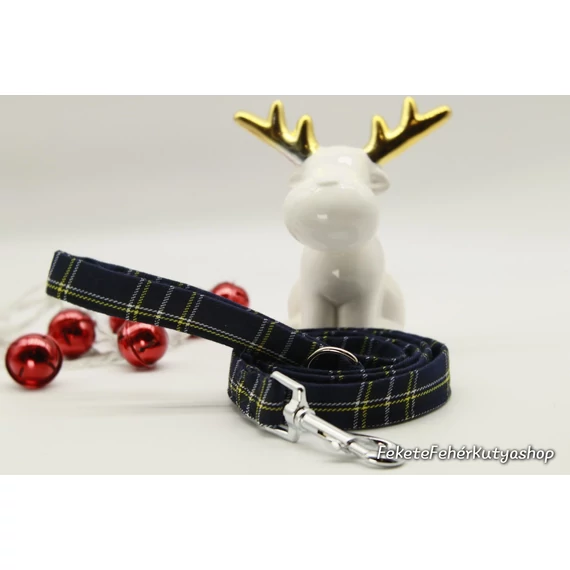 Darkest Blue Tartan - Sötétkék Skót Kockás Póráz