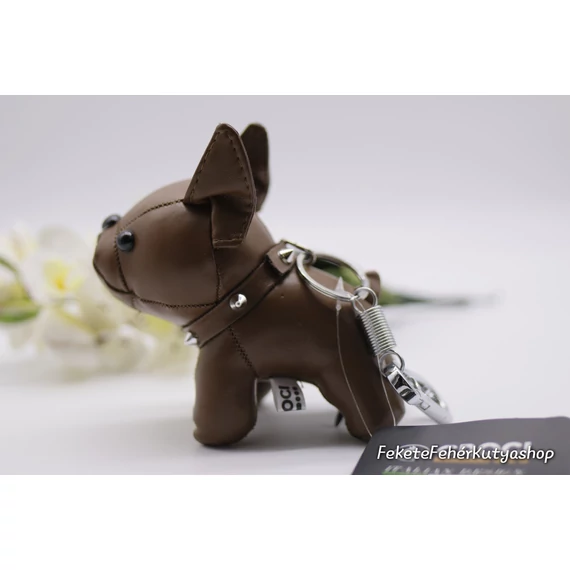 Nagy Francia Bulldog-os Kulcstartó - Croci - Barna